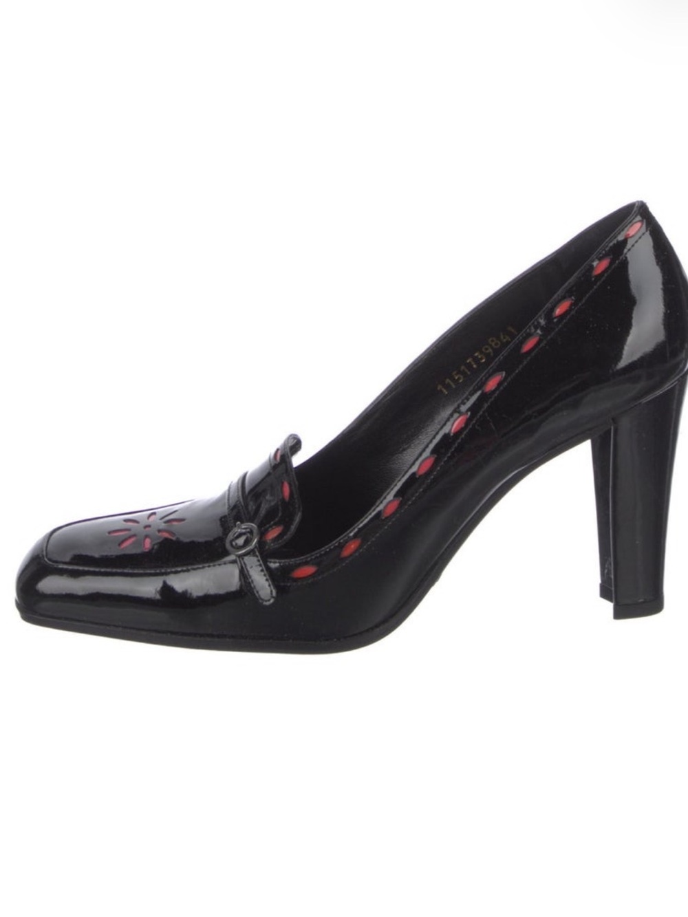 Dolce & Gabbana Black Patent Leather Pumps with Red Cutout Accents